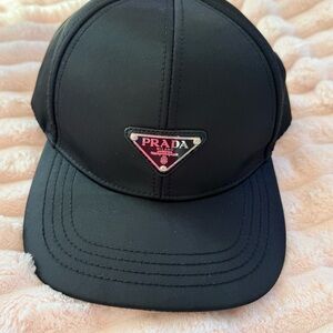 Prada Black Logo Cap